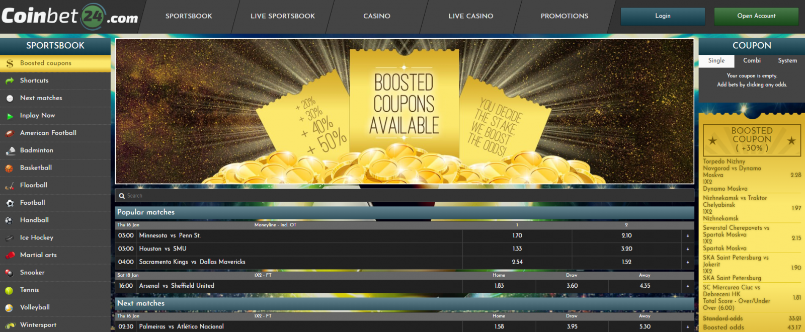 Coinbet24 Bitcoin Sportsbook & Casino Operator