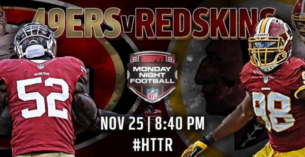 49ers Redskins Line – Monday Night Football
