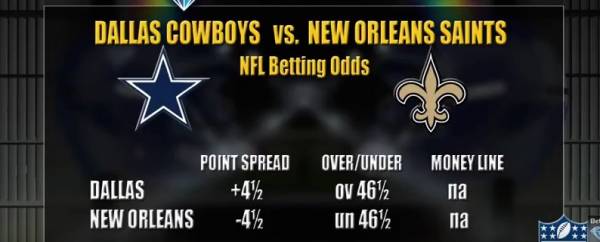 Cowboys vs. Saints Free Pick, Betting Line