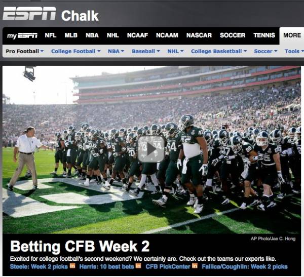 ESPN.com Adds New Betting Guide Section for Sports in Shocking Turnaround