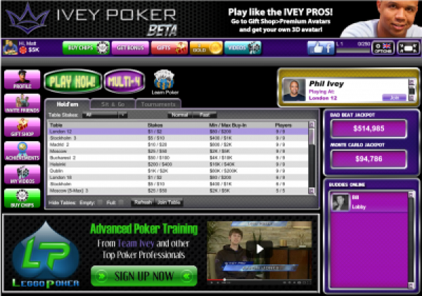 Free to Play Online Poker:  Ivey Poker Facebook App Review