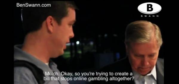 Lindsey Graham Confronted Over Online Gambling Bill, Adelson Donations 