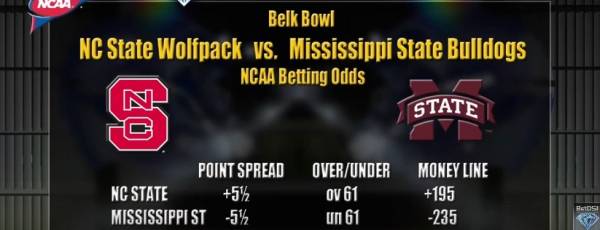 2015 Belk Bowl Betting Odds – NC State vs. Mississippi State 