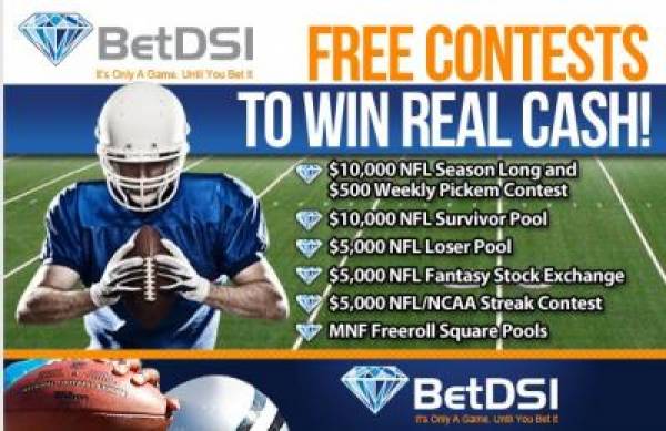 2012 Free NFL, College Football Contests Offer Big Cash Prizes at BetDSI.com 2012 Free NFL, College Football Contests Offer Big Cash Prizes at BetDSI.com
