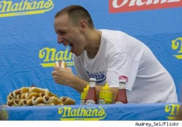 Joey Chestnut Wins 2009 Nathan's Hot Dog Eating Contest