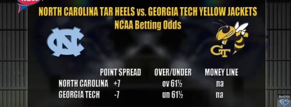 North Carolina-Georgia Tech Free Pick, Betting Odds