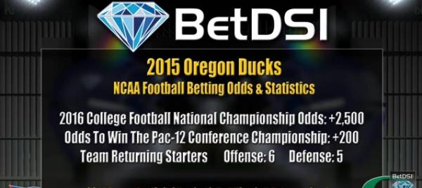 Oregon Ducks 2015 Betting Odds To Win National Championship, PAC 12