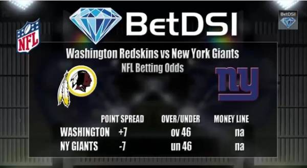 Vikings vs. Lions, Redskins vs. Giants Betting Line