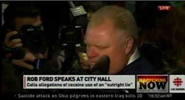 Toronto Mayor Rob Ford Latest Odds: Denies ‘Eating P****’ on Live TV (Video)