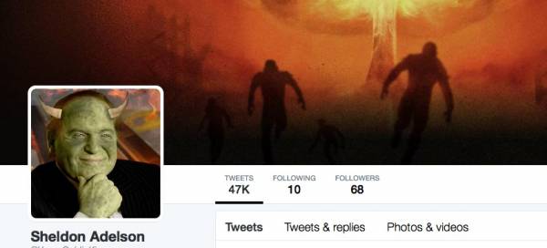 Sheldon Adelson VegasGoblinKing Now on Twitter Sheldon Adelson VegasGoblinKing Now on Twitter