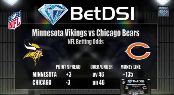 Vikings-Bears Betting Line, Falcons-Panthers Line a Pick’em