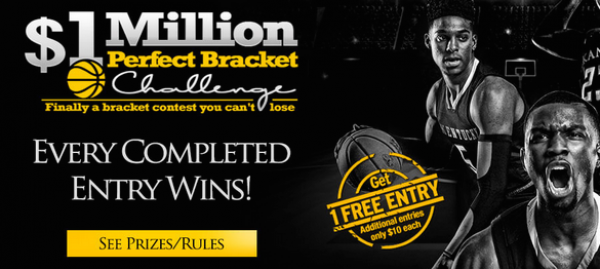 2019 March Madness Perfect Bracket Contest Pays Everyone - $1 Million and Guaranteed $10K