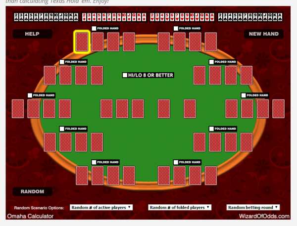 WIZARD OF ODDS ADDS NEW POKER GAME, OMAHA HAND CALCULATOR