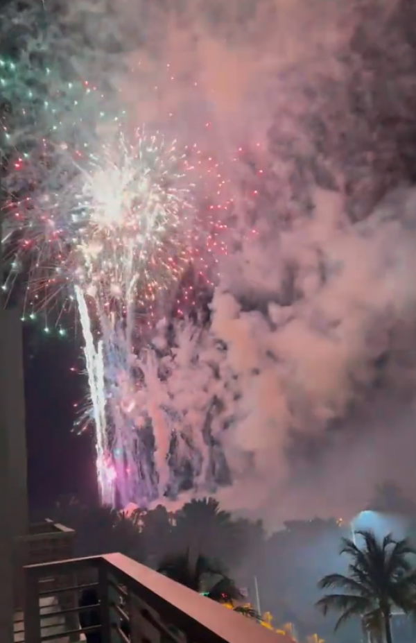 Miami Beach Amazing Fireworks Display and Has Front Row