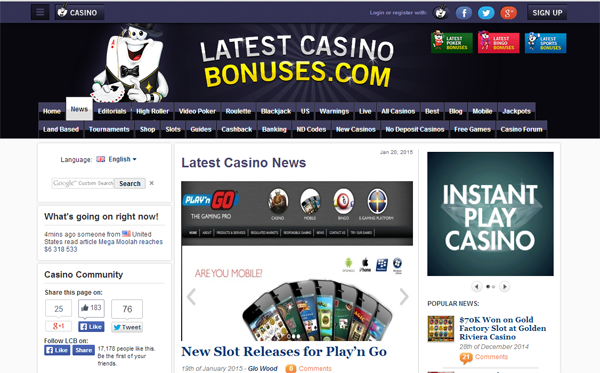 LatestCasinoBonuses.com Celebrates 70,000 Members