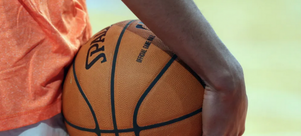 Player holding a basketball