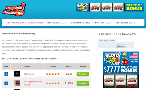 PlaySlots4RealMoney.com Finally A Casino Ranking Site Based on User FeedBack