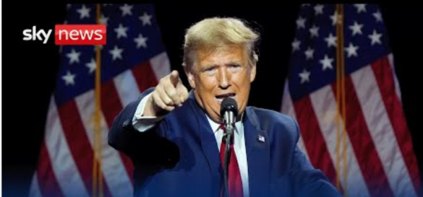 former US President Donald Trump speaking at a South Carolina rally