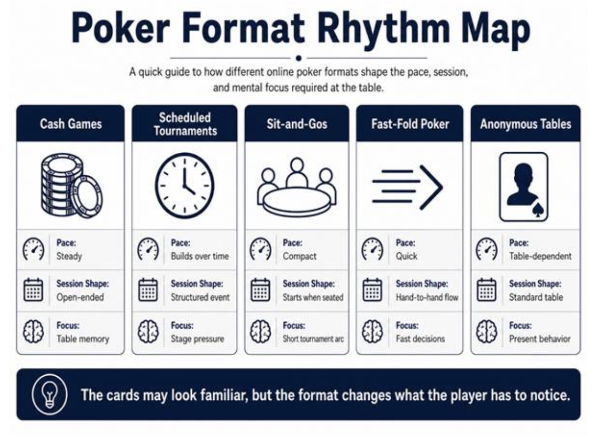 Online poker format rhythm map
