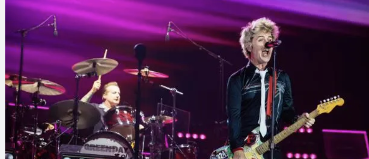 Green Day performing 