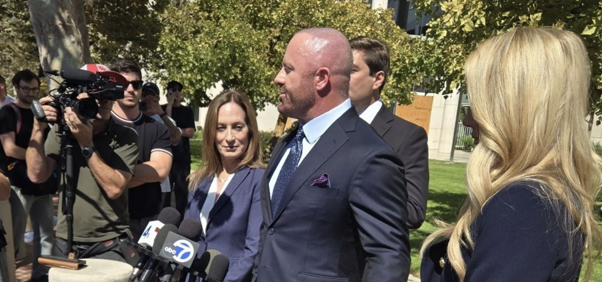 Matt Bowyer at a press conference