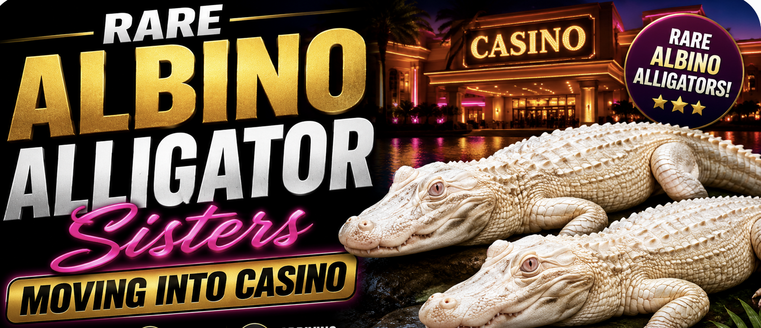 Rare Albino Alligator Sisters to Make This Marksville Louisiana Casino Their New Home