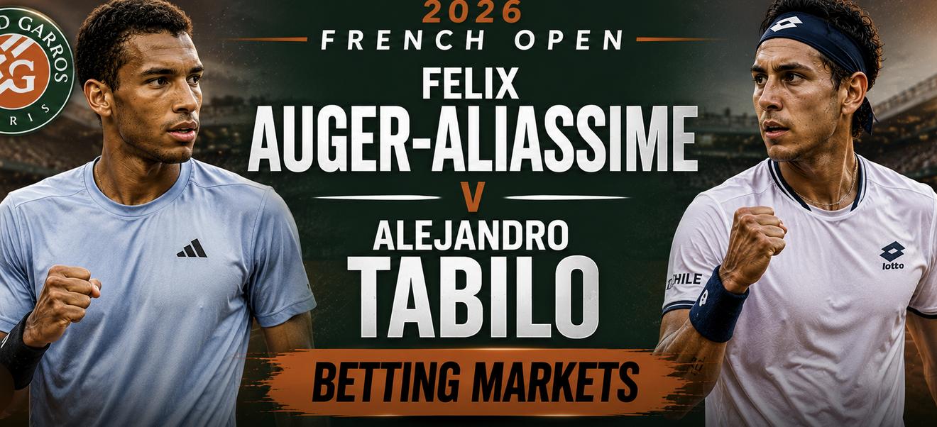 2026 French Open Betting Markets, Payout Odds: Felix Auger-Aliassime v Alejandro Tabilo