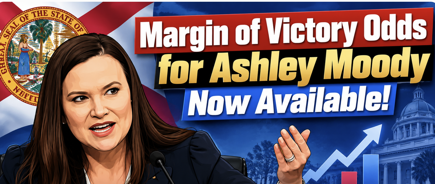 Margin of Victory Odds for Ashley Moody Now Available as Angie Nixon Odds Slashed in Florida Senate Race