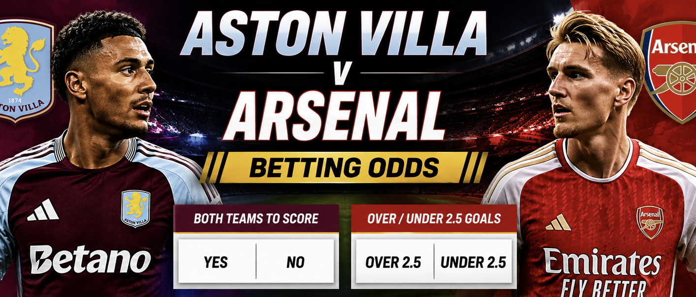Aston Villa v Arsenal Betting Odds - Premier League - 31 August