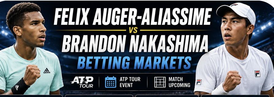 Felix Auger-Aliassime v Brandon Nakashima betting markets