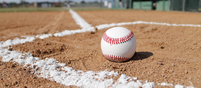 Baseball on field