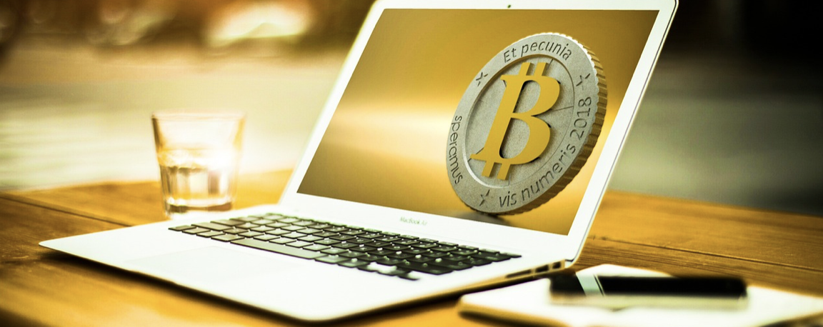Bitcoin on laptop