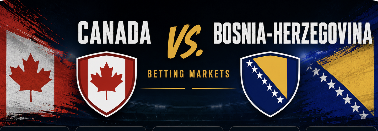 Canada vs. Bosnia-Herzegovina Betting Markets Include Both Teams to Score, Derek Cornelius Card Props
