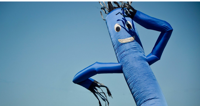 Blowup banner man