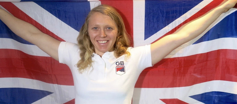 Charltote Bankes with British flag