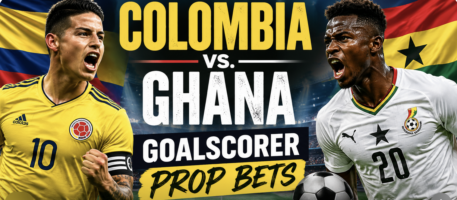 First, Anytime Goal Scorer Prop Bet Payout Odds - Colombia vs. Ghana: Luis Diaz, Luis Suarez, James Rodriguez