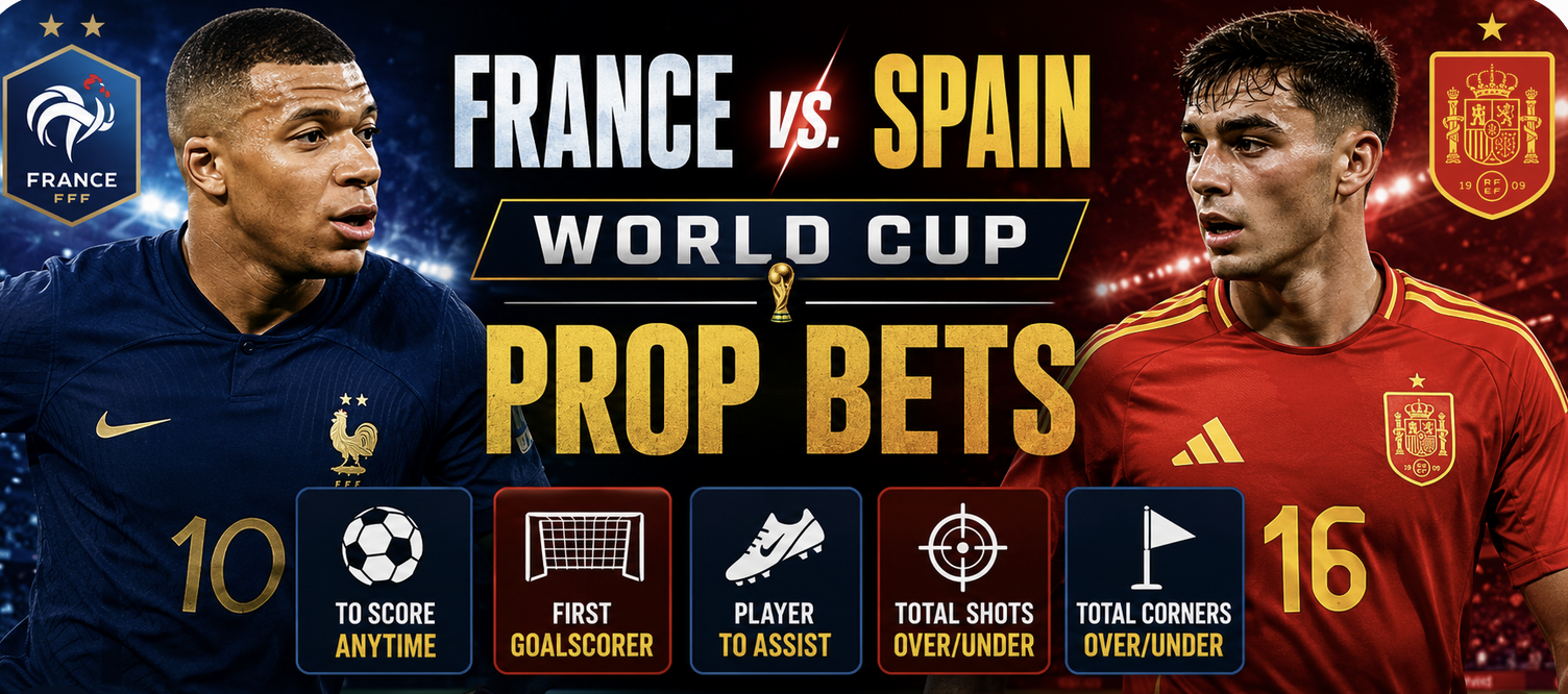 France vs. Spain PPH Odds, Prop Bets - 2026 World Cup Semifinal