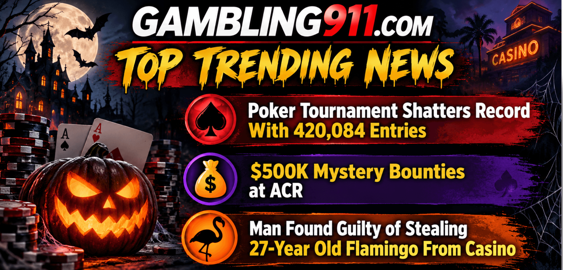 Top Trending Gambling News: GGPoker Claims World Record With 420,084 Tournament Entries and $500K Mystery Bounties at ACR