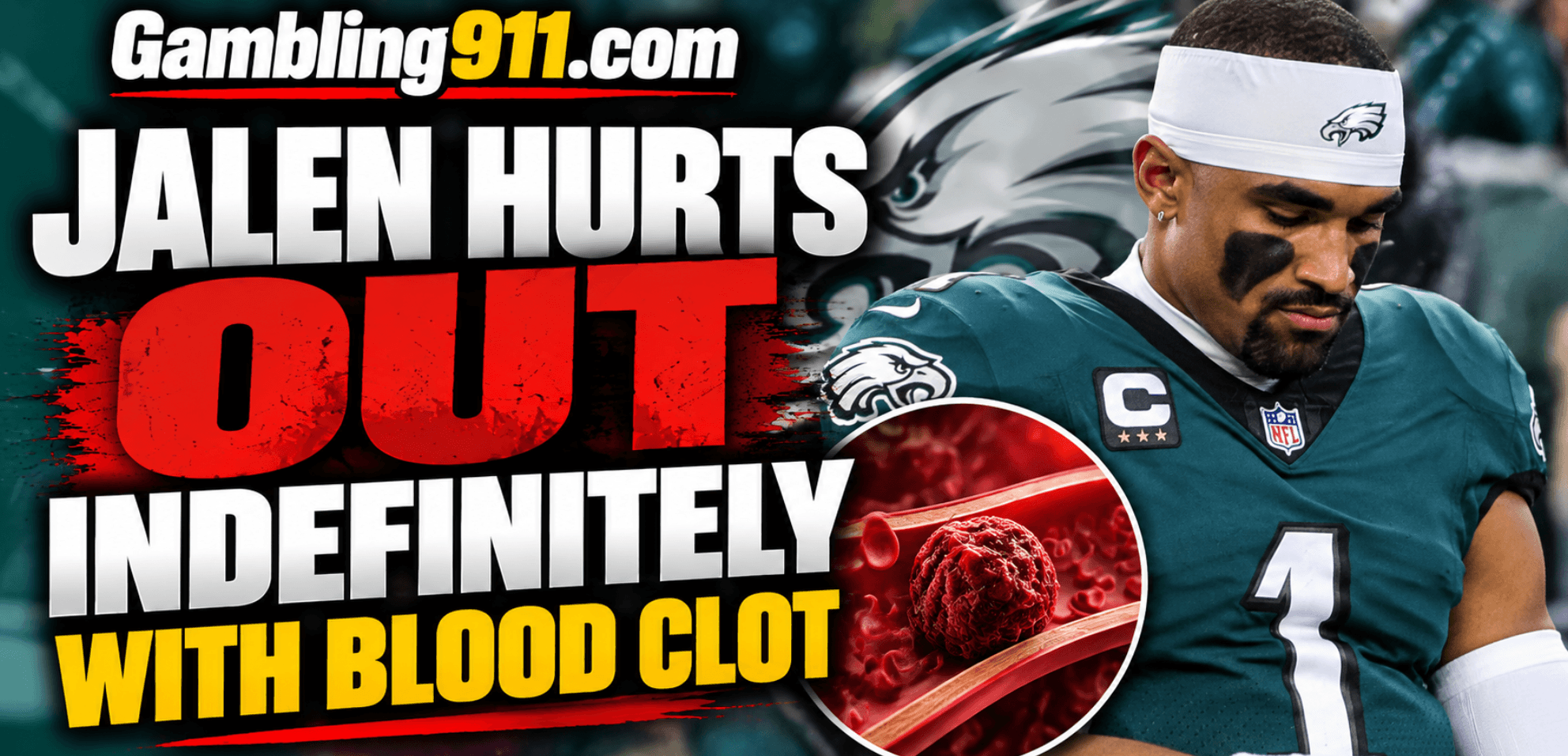 Jalen Hurts Has Blood Clot as Philadelphia Eagles a Rare Home Dog vs. Panthers Sunday
