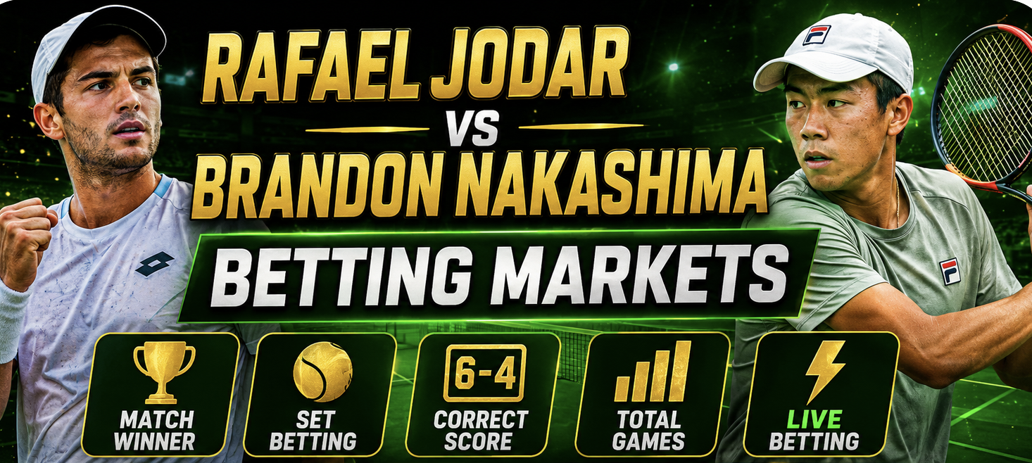 Rafael Jodar v Brandon Nakashima Betting Markets - ATP Montreal QC 2026 Odds 