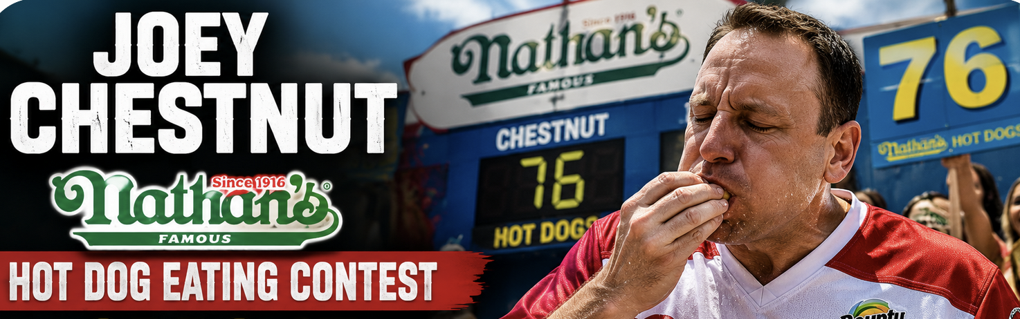 Joey Chestnut 2026 Nathan's Hot Dog Odds Include Number Eaten in Addition to Will He Win