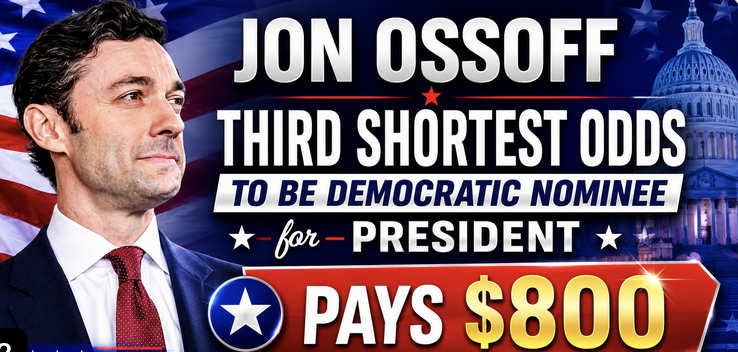 Georgia Senator Jon Ossoff Now Has Third Shortest Odds to Be Democratic Nominee for US President in 2028