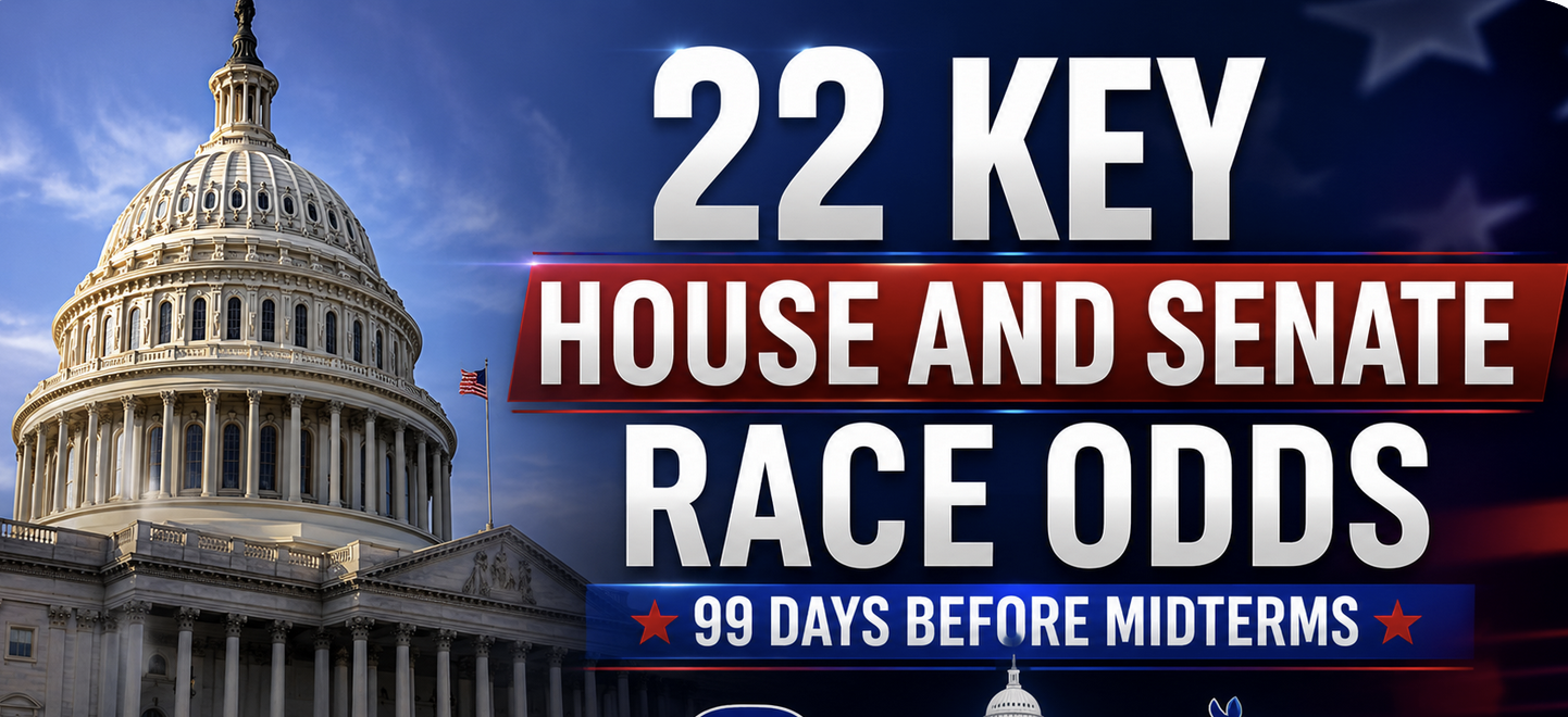 22 key House and Senate Race Odds 99 Days Before Midterms