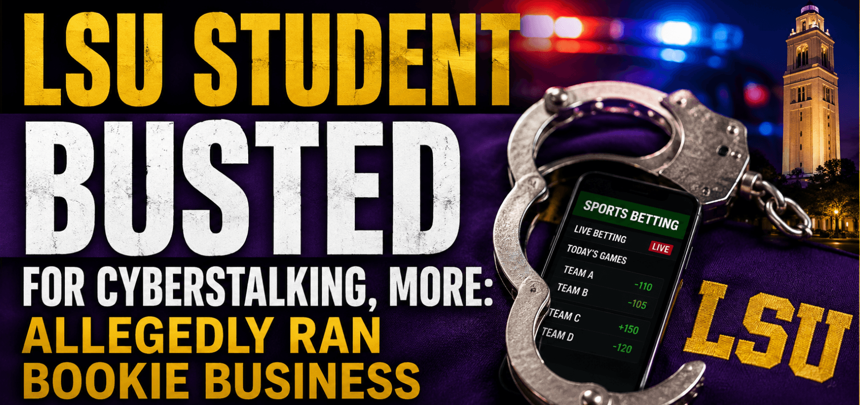 LSU Student Booked Into East Baton Rouge Parish Prison, Accused of Running Illegal Gambling Biz