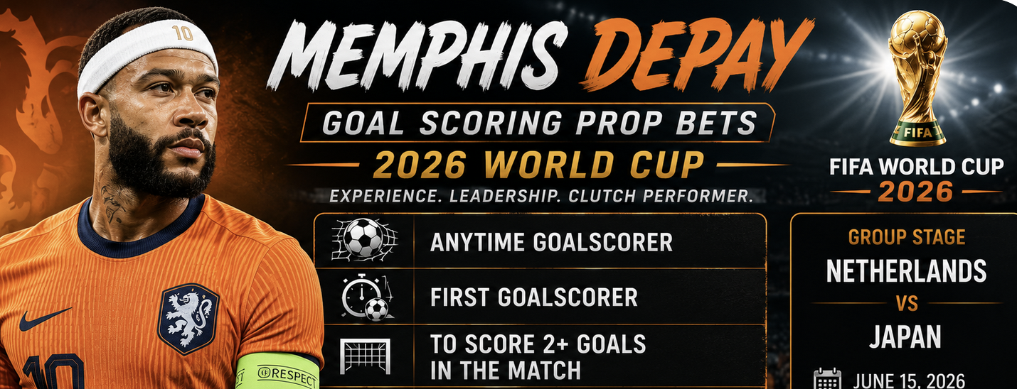 First, Anytime Goal Scorer Prop Bet Payout Odds - Tunisia vs. Netherlands: Memphis Depay, Donyell Malen, Brian Brobbey