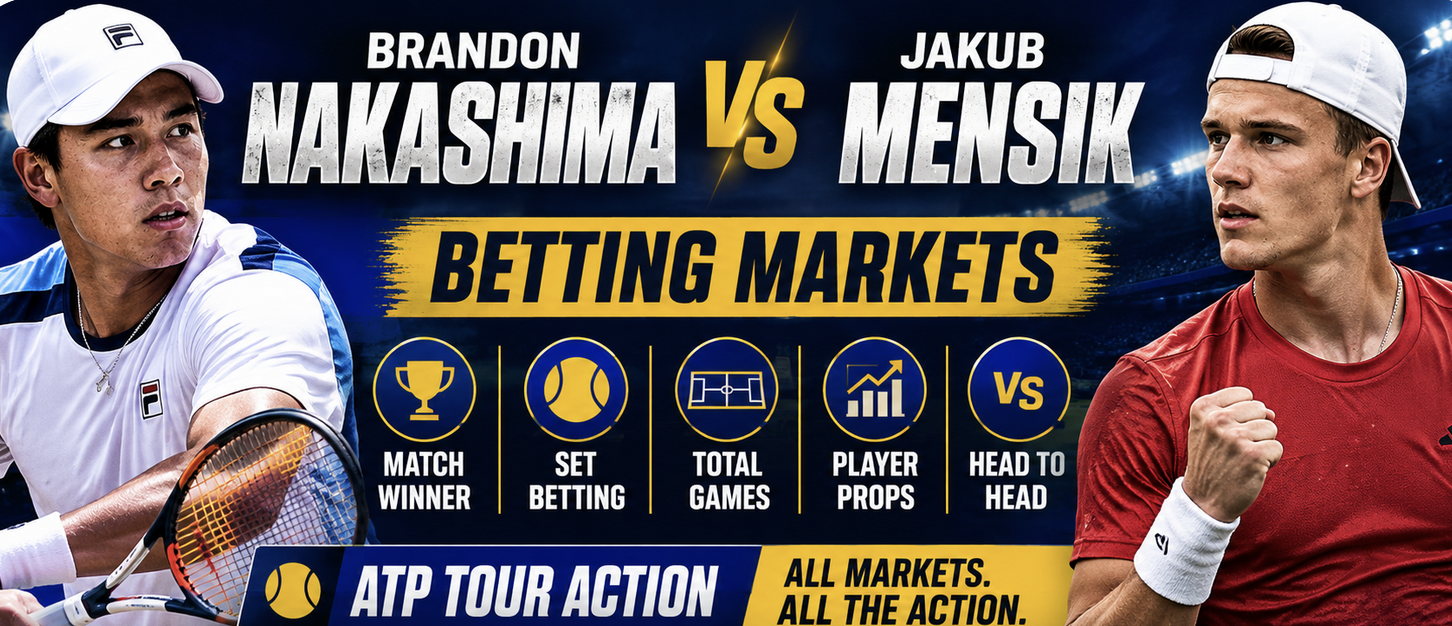 Brandon Nakashima v Jakub Mensik Betting Markets - ATP Washington D.C. 2026