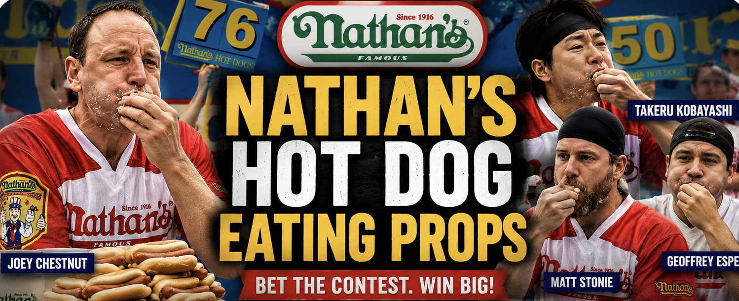 2026 Nathan's Hot Dog Eating Prop Bets Include PETA, Vomit and Records