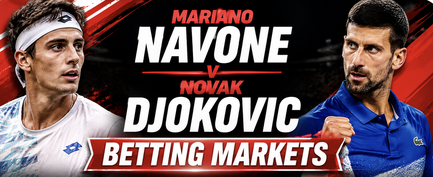 Mariano Navone v Novak Djokovic Betting Markets - US Open 2026 - 30 August 