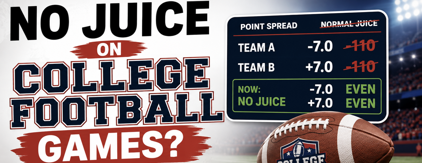 Where Can I Find No Juice Lines (+100) on College Football Games?