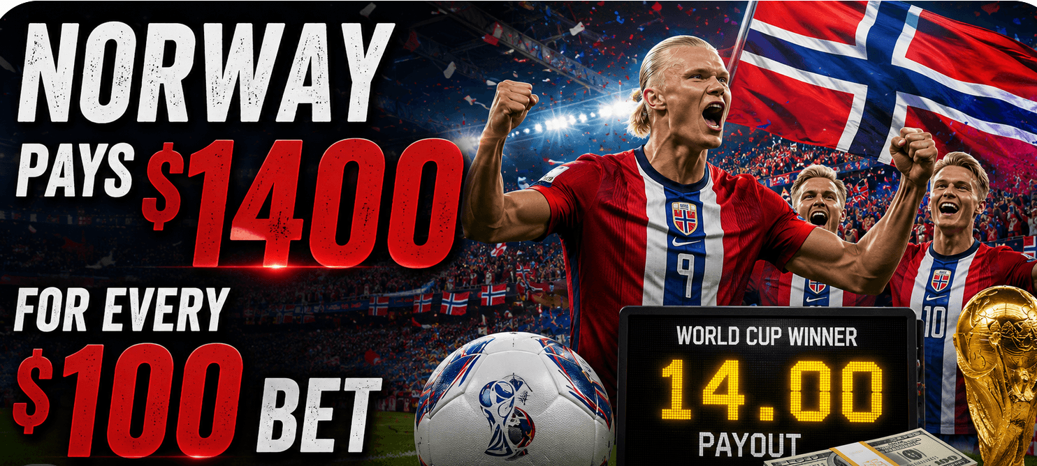 Norway Payout Odds to Win the 2026 World Cup Now 5th Shortest at US$1400 on a US$100 Bet